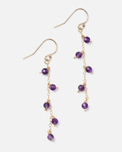 Load image into Gallery viewer, AMETHYST 14K GOLD FILLED DROP EARRINGS
