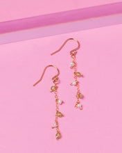 Load image into Gallery viewer, LEAH&#39;S PERIDOT AND PEARL 14K GOLD FILLED DROP EARRINGS