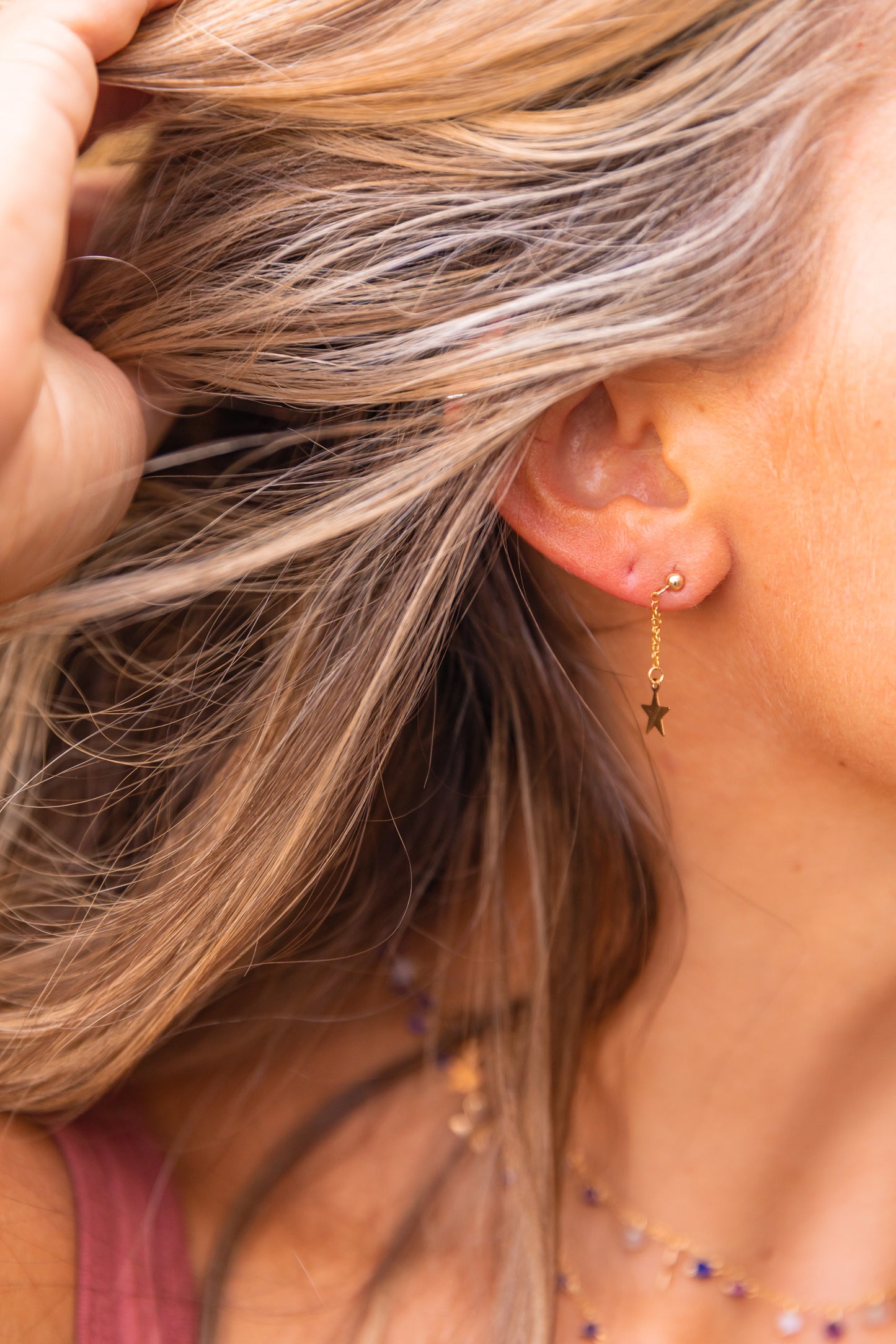 STAR 14K GOLD FILLED HUGGIE EARRINGS