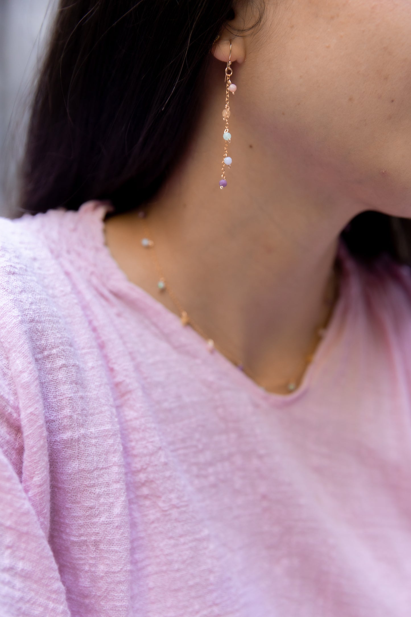 PASTEL 14K GOLD FILLED DROP EARRINGS