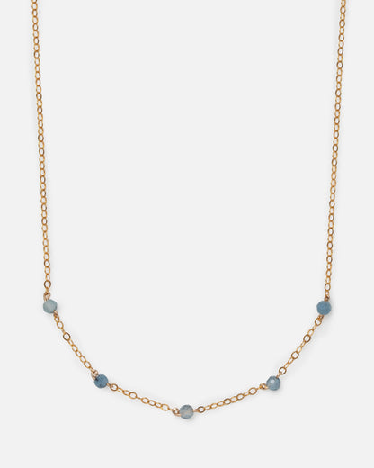 AQUAMARINE LUCY 14K GOLD FILLED NECKLACE