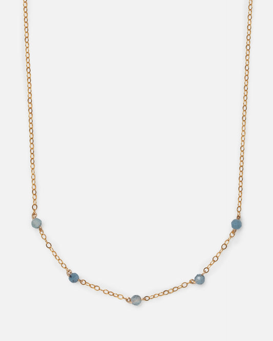AQUAMARINE LUCY 14K GOLD FILLED NECKLACE
