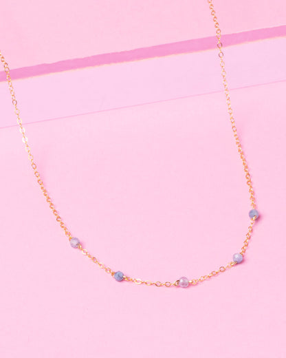 AQUAMARINE LUCY 14K GOLD FILLED NECKLACE