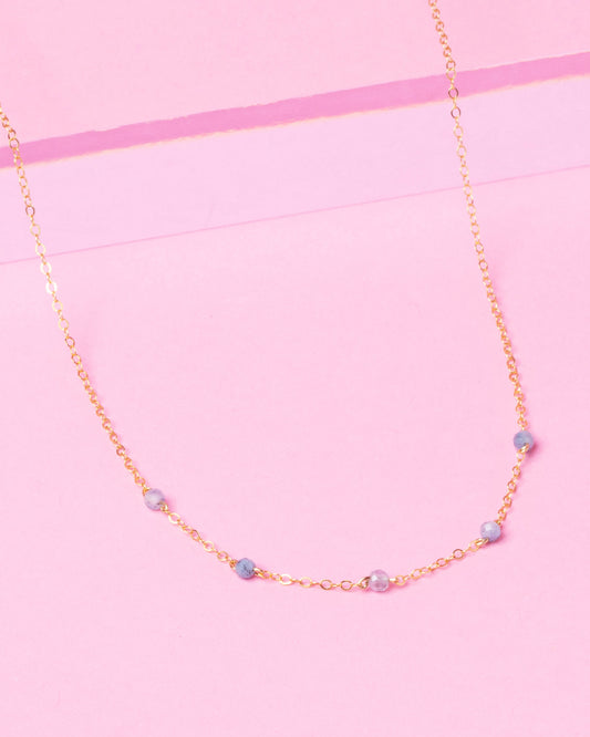 AQUAMARINE LUCY 14K GOLD FILLED NECKLACE