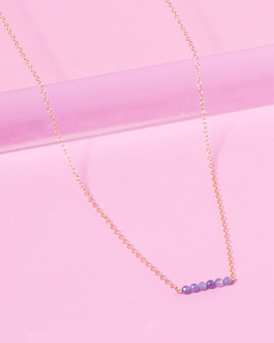 Tanzanite Cluster gold necklace