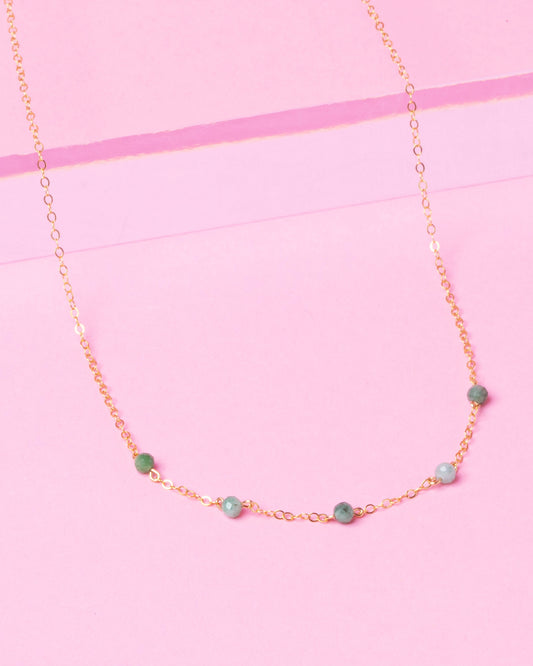 GREEN OPAL LUCY 14K GOLD FILLED NECKLACE