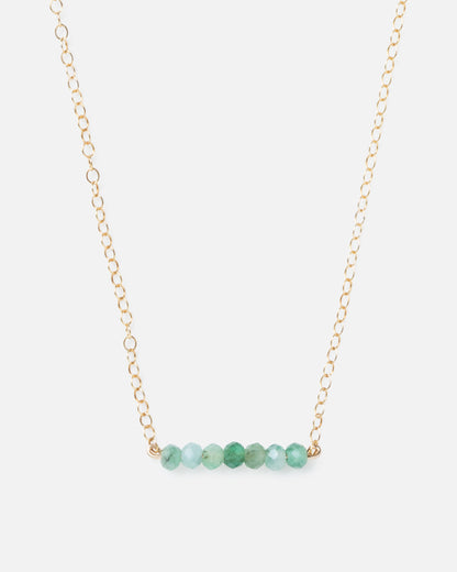 EMERALD CLUSTER 14K GOLD-FILLED NECKLACE