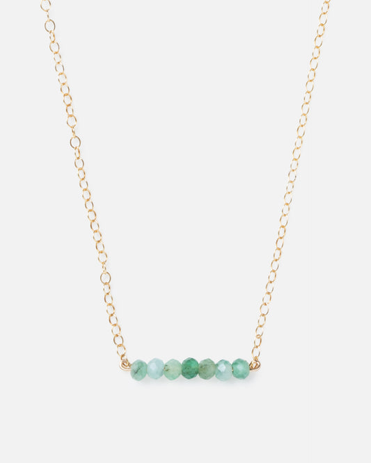 EMERALD CLUSTER 14K GOLD-FILLED NECKLACE