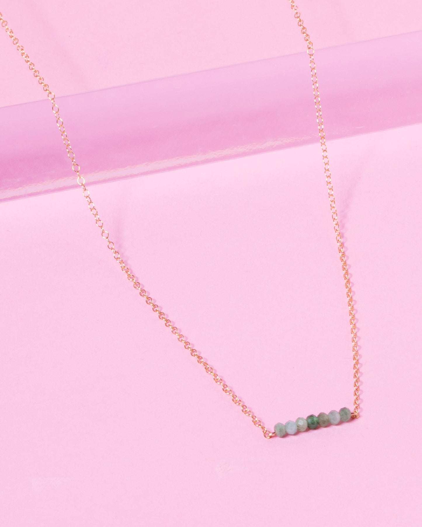 EMERALD CLUSTER 14K GOLD-FILLED NECKLACE