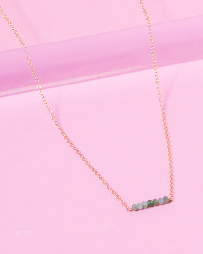 EMERALD CLUSTER 14K GOLD-FILLED NECKLACE