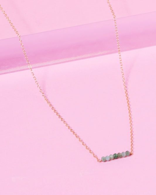 EMERALD CLUSTER 14K GOLD-FILLED NECKLACE