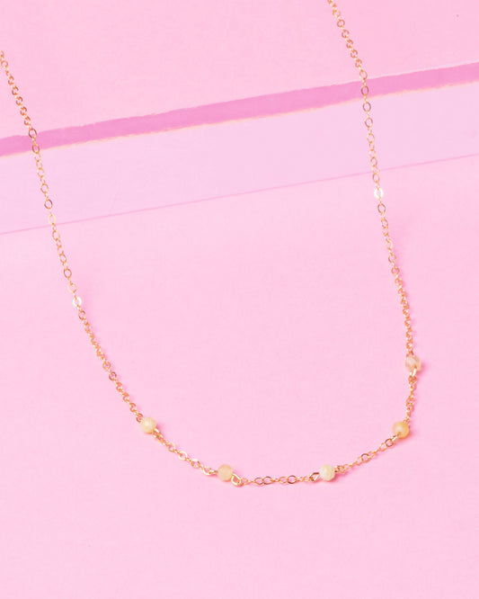 YELLOW OPAL LUCY 14K GOLD FILLED NECKLACE