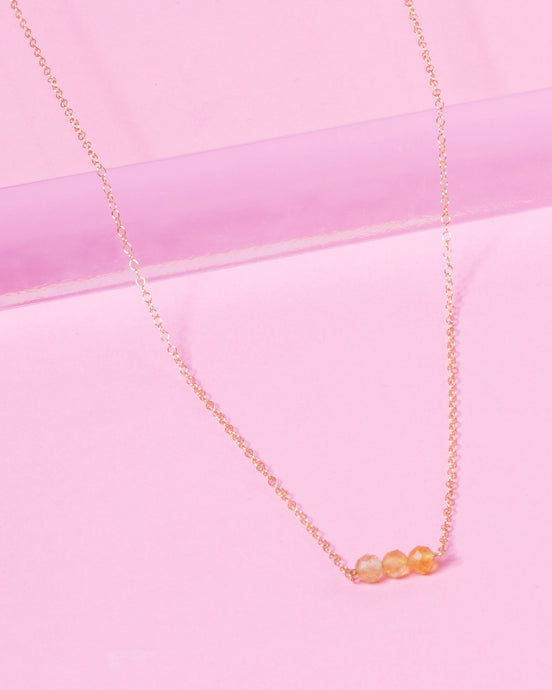 CITRINE CLUSTER 14K GOLD-FILLED NECKLACE