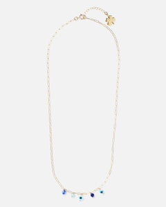 EVIL EYE CHARMED 14K GOLD FILLED NECKLACE