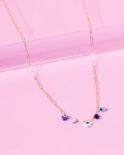 Load image into Gallery viewer, EVIL EYE CHARMED 14K GOLD FILLED NECKLACE