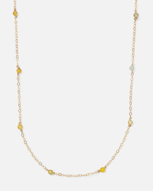 YELLOW OPAL KATHY 14K GOLD FILLED NECKLACE