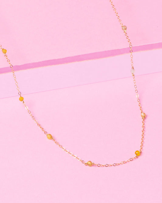 YELLOW OPAL KATHY 14K GOLD FILLED NECKLACE