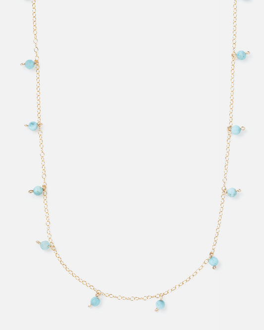 LARIMAR DAINTY 14K GOLD FILLED NECKLACE