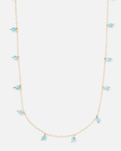 LARIMAR DAINTY 14K GOLD FILLED NECKLACE