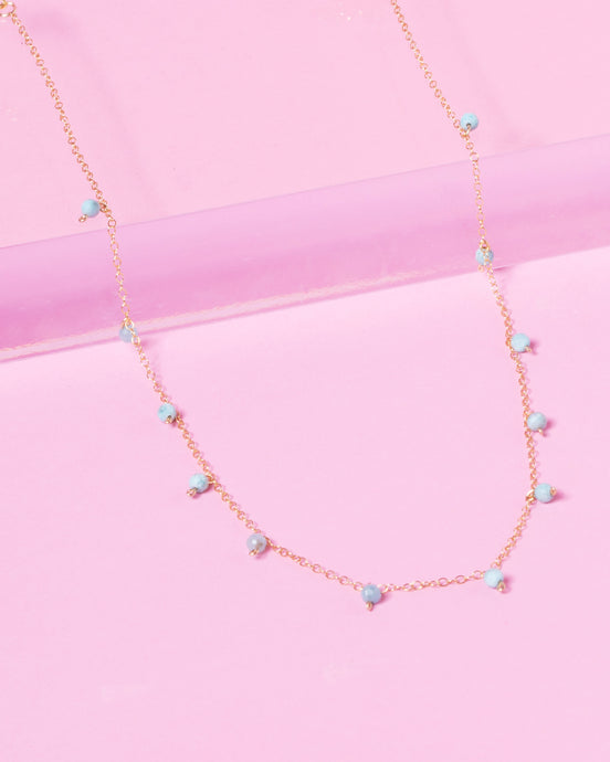 LARIMAR DAINTY 14K GOLD FILLED NECKLACE
