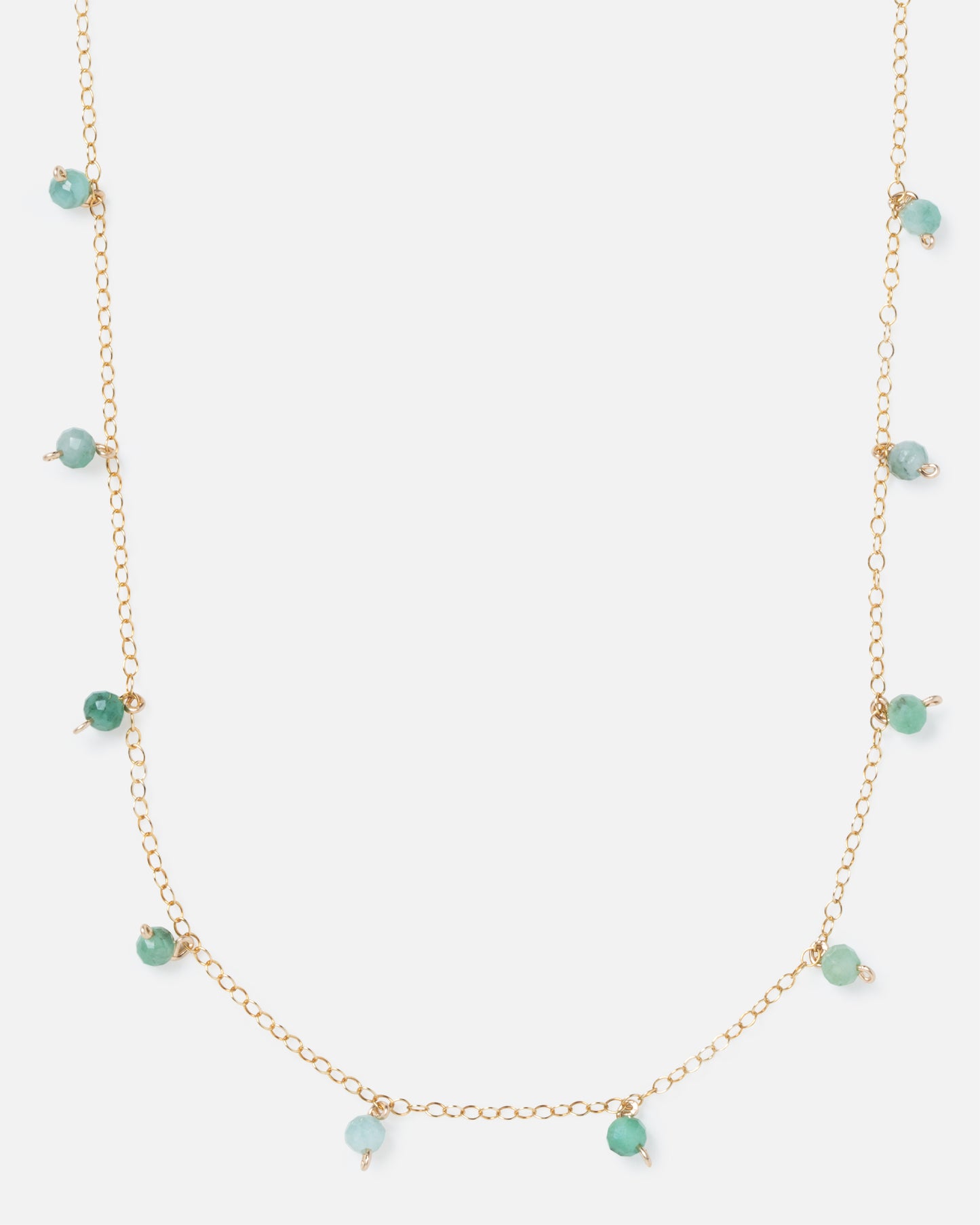 EMERALD DAINTY 14K GOLD FILLED NECKLACE