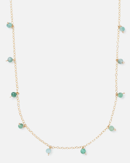 EMERALD DAINTY 14K GOLD FILLED NECKLACE