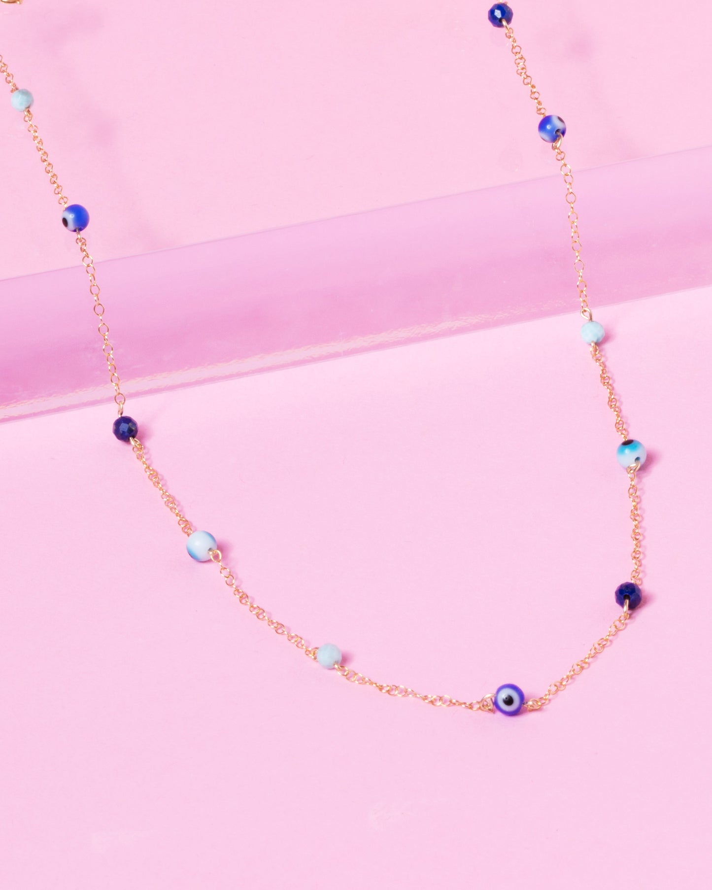 evil eye and gemstone necklace