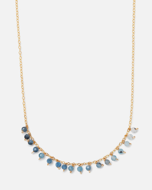 OMBRÉ AQUAMARINE ROBIN 14K GOLD FILLED DROP NECKLACE
