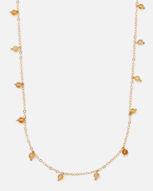 CITRINE DAINTY 14K GOLD FILLED NECKLACE