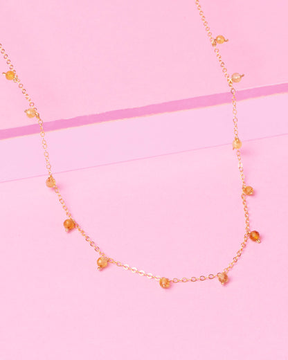 CITRINE DAINTY 14K GOLD FILLED NECKLACE