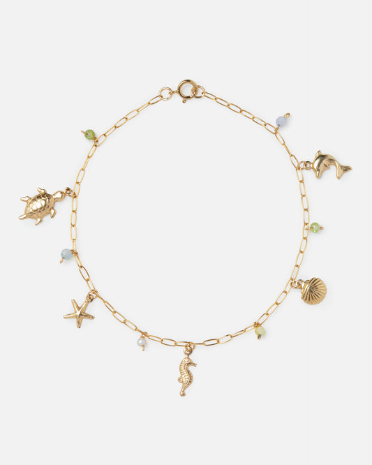 OCEAN CHARM BRACELET 14K GOLD FILLED BRACELET