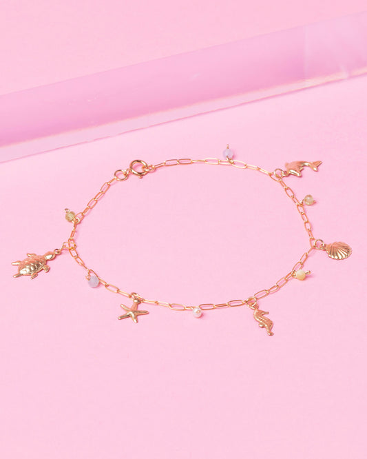 OCEAN CHARM BRACELET 14K GOLD FILLED BRACELET