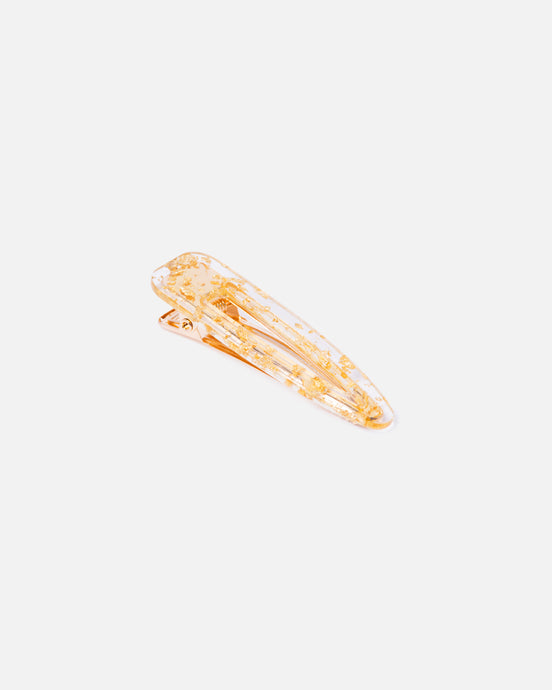 Clear & Gold Flakes Hair Clip