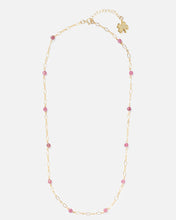 Load image into Gallery viewer, RHODONITE BEADED 14K GOLD FILLED FANCY CHAIN