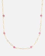 Load image into Gallery viewer, RHODONITE BEADED 14K GOLD FILLED FANCY CHAIN