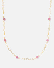 Load image into Gallery viewer, RHODONITE BEADED 14K GOLD FILLED FANCY CHAIN