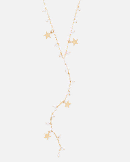 PEARL MADELINE 14K GOLD FILLED STARS DROP NECKLACE