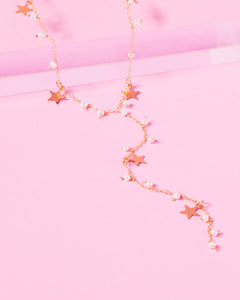 PEARL MADELINE 14K GOLD FILLED STARS DROP NECKLACE