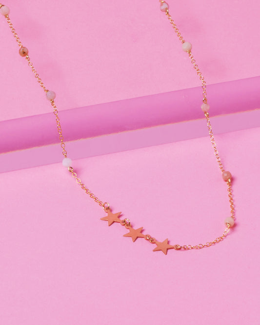 SHOOTING STAR PINK OPAL 14K GOLD FILLED NECKLACE