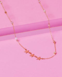 SHOOTING STAR PINK OPAL 14K GOLD FILLED NECKLACE