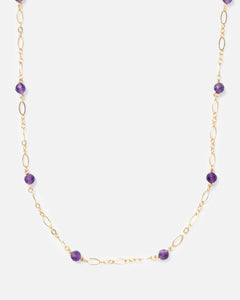 AMETHYST BEADED 14K GOLD FILLED FANCY CHAIN