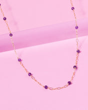 Load image into Gallery viewer, AMETHYST BEADED 14K GOLD FILLED FANCY CHAIN