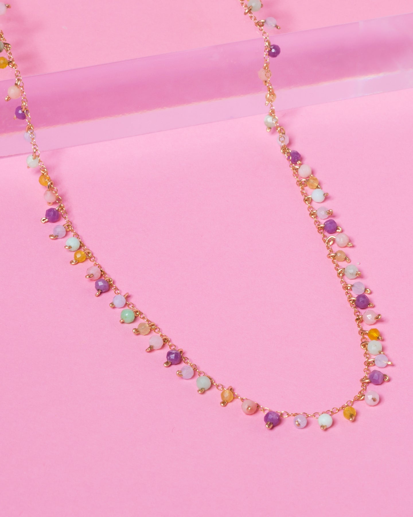 PASTEL CONFETTI 14K GOLD FILLED SPRINKLED NECKLACE