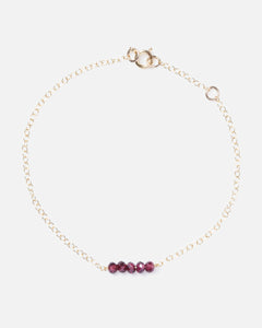 GARNET CLUSTER 14K GOLD FILLED BRACELET