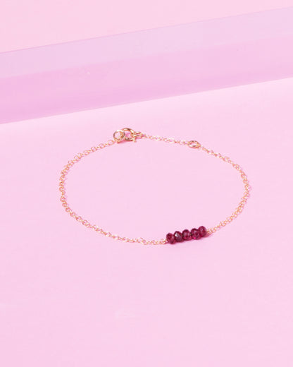 GARNET CLUSTER 14K GOLD FILLED BRACELET