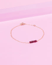 Load image into Gallery viewer, GARNET CLUSTER 14K GOLD FILLED BRACELET