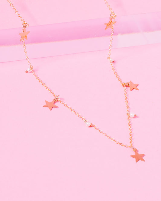 PEARL MABEL 14K GOLD FILLED STARS NECKLACE