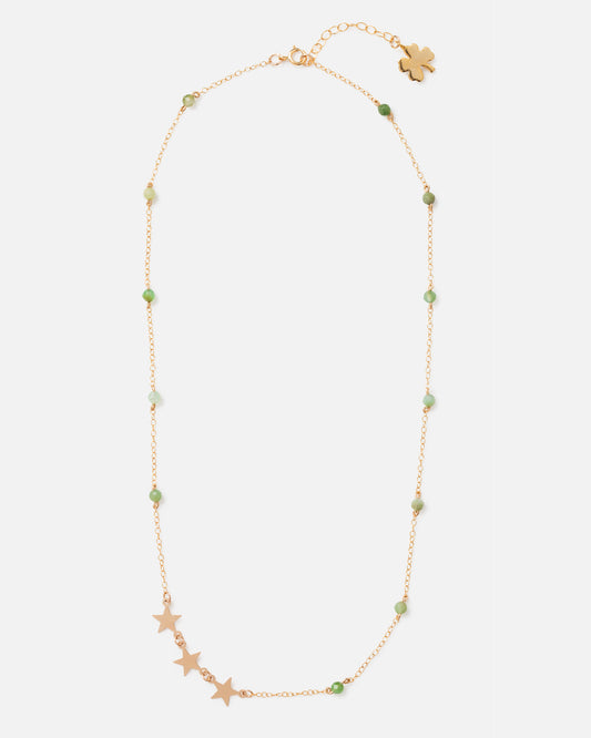 SHOOTING STAR GREEN OPAL 14K GOLD FILLED NECKLACE