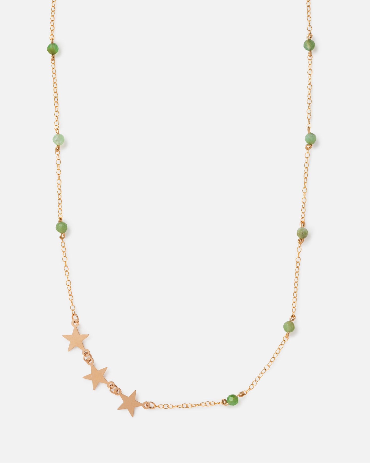 SHOOTING STAR GREEN OPAL 14K GOLD FILLED NECKLACE
