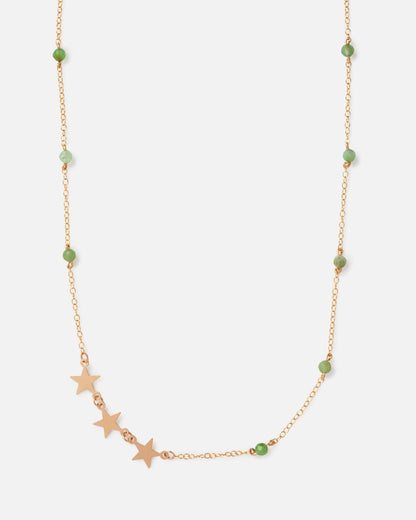 SHOOTING STAR GREEN OPAL 14K GOLD FILLED NECKLACE